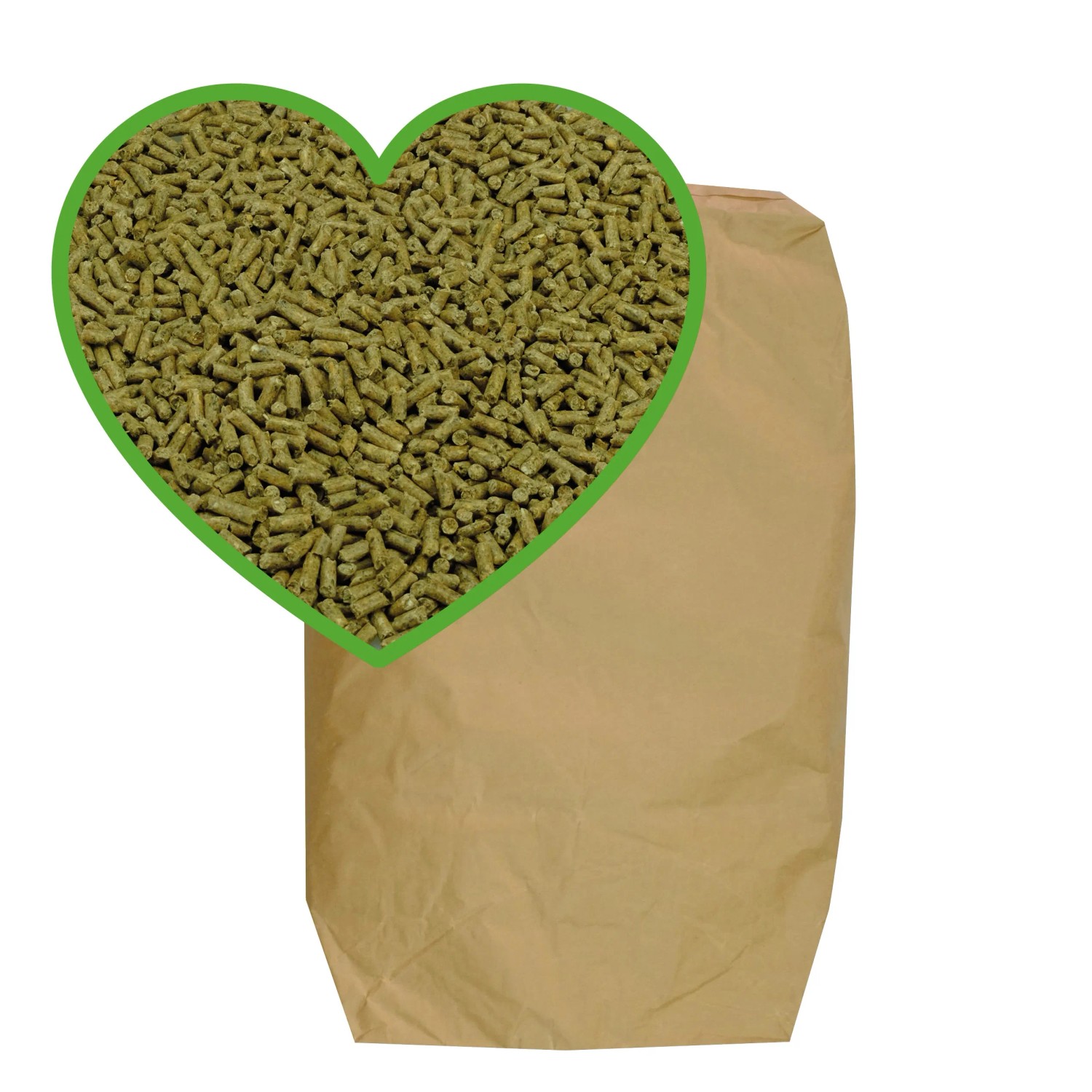 MeineHennen Pellet Vital 12,5kg Hühnerfutter im Papiersack, Legepellets in Herzform.